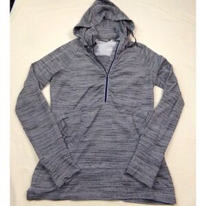 Athleta Heavenly Hail Half Zip Hoodie Womens Size S Space Dye‎ Gray Pullover